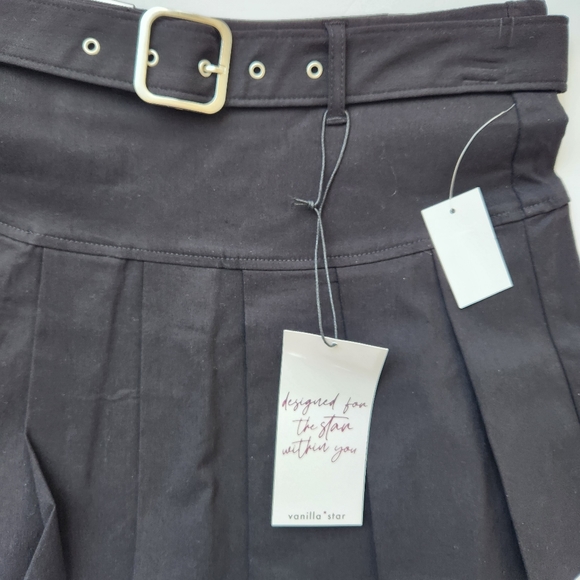 School Girl Pleated Mini Skirt Black Belted Prep School Preppy Academia Small - Picture 7 of 16